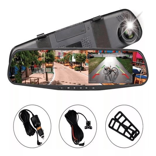 Espejo Retrovisor Doble Cámara Pantalla