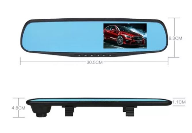 Espejo Retrovisor Doble Cámara Pantalla