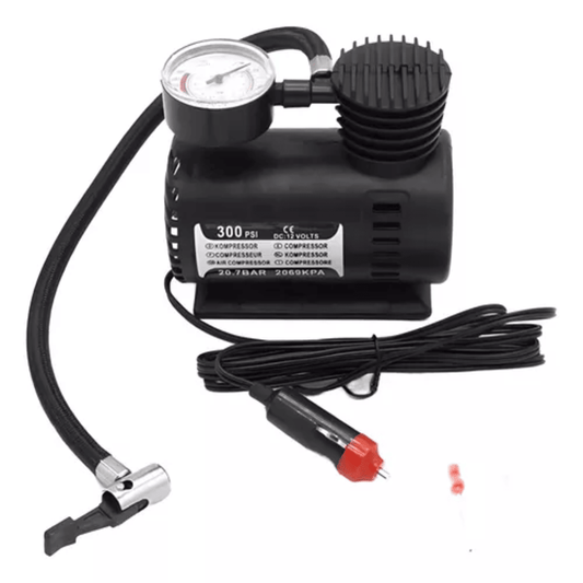 Mini Compresor de Aire Portátil 12V – 300 PSI | Para Llantas